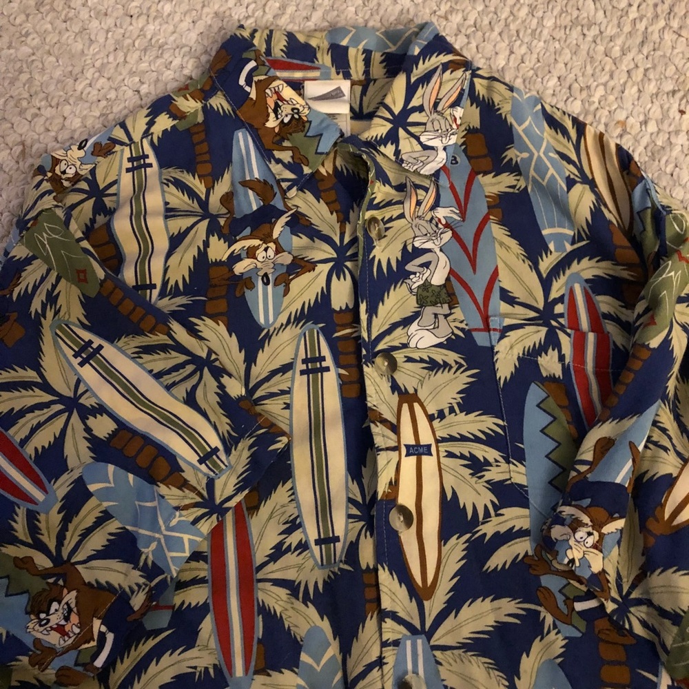 WARNER BROS. Looney Toons Hawaiian Button Shirt